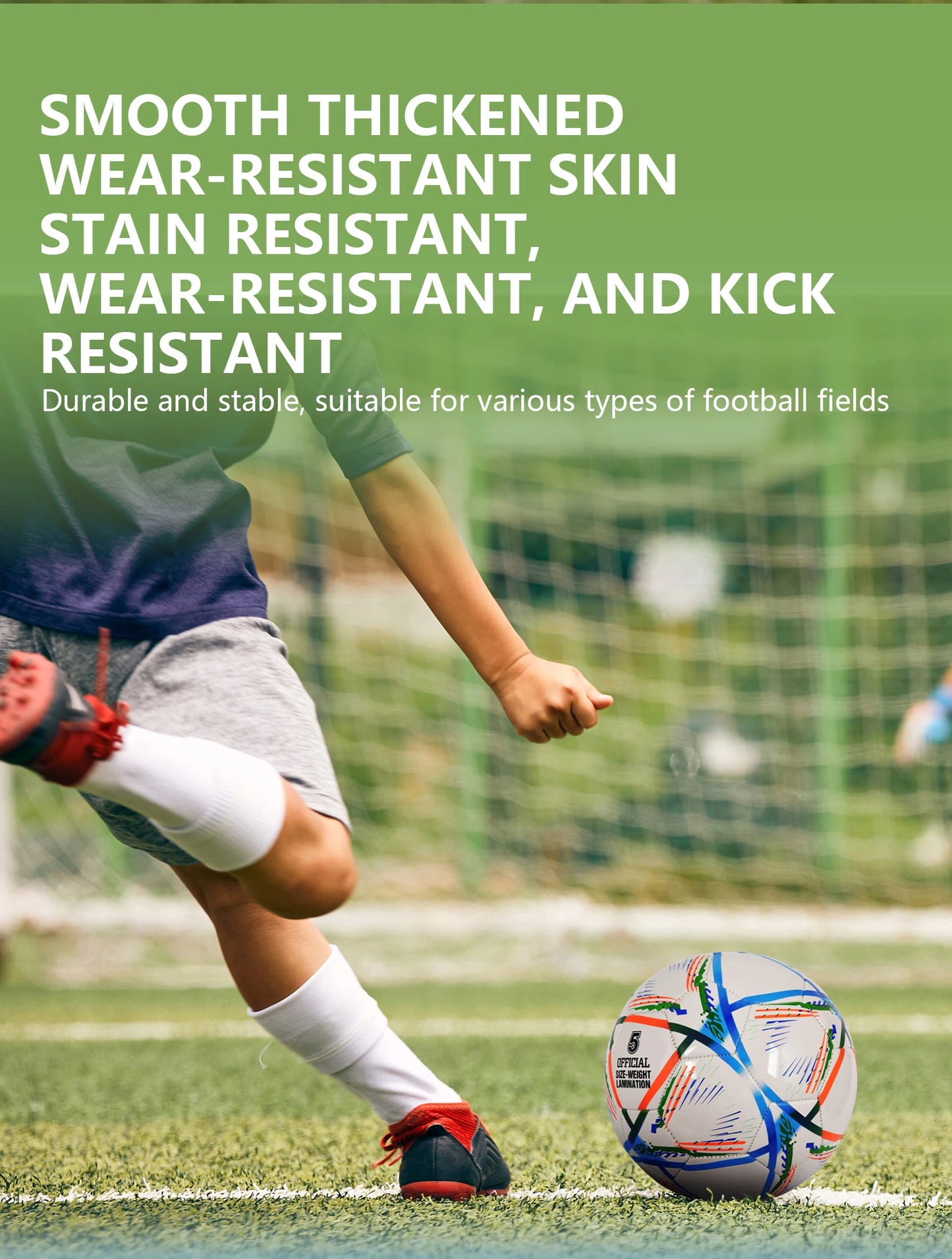 Soccer Ball-Size 5 White Pu For Kids&Adult Youth Men Official Match Game Training Soccer Balls Durable In&Outdoor Football Team