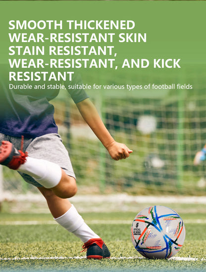 Soccer Ball-Size 5 White Pu For Kids&Adult Youth Men Official Match Game Training Soccer Balls Durable In&Outdoor Football Team