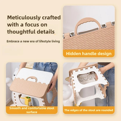 Portable Folding Plastic Stool Outdoor Fishing Camping Bench Small Mazar for Adult Kids Train Trip Garden Use