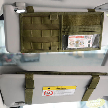 Car Sun Visor Organizer Universal Car Sunshade Storage Clip for Car Accessories Storage Holder Molle Hunting Gears Bag