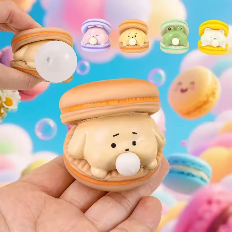 Animal Spit Bubble Burger Squishy Cute Cartoon Anti-stress Relief Squishy Fidget Sensory Toy Funny Vent Squeeze Toy &Desk Decor