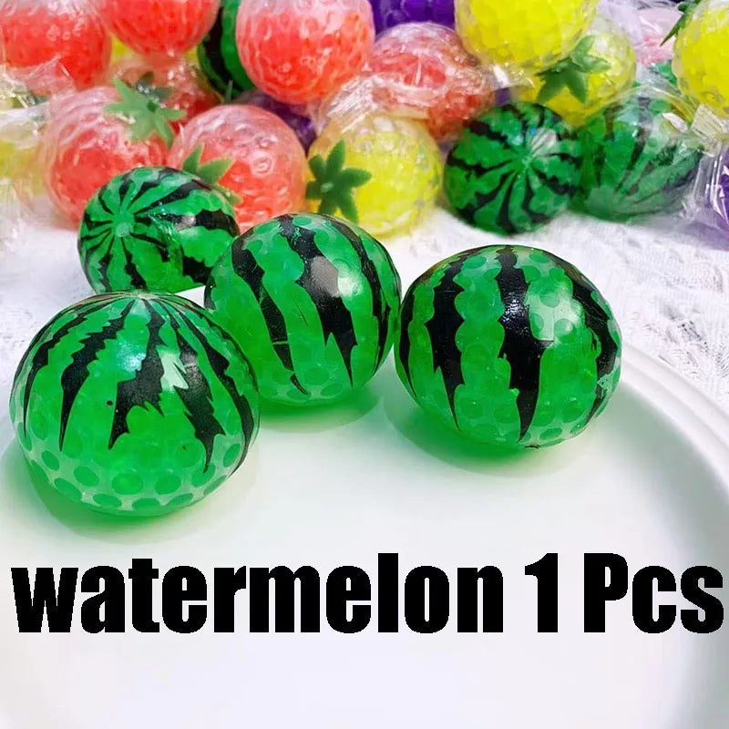 Fruit Shaped Squeeze Ball Toy Water Bead Fidget Sensory Stress Relief Gadget for Adults Dough Ball Fidget Toys Anxiety Relief