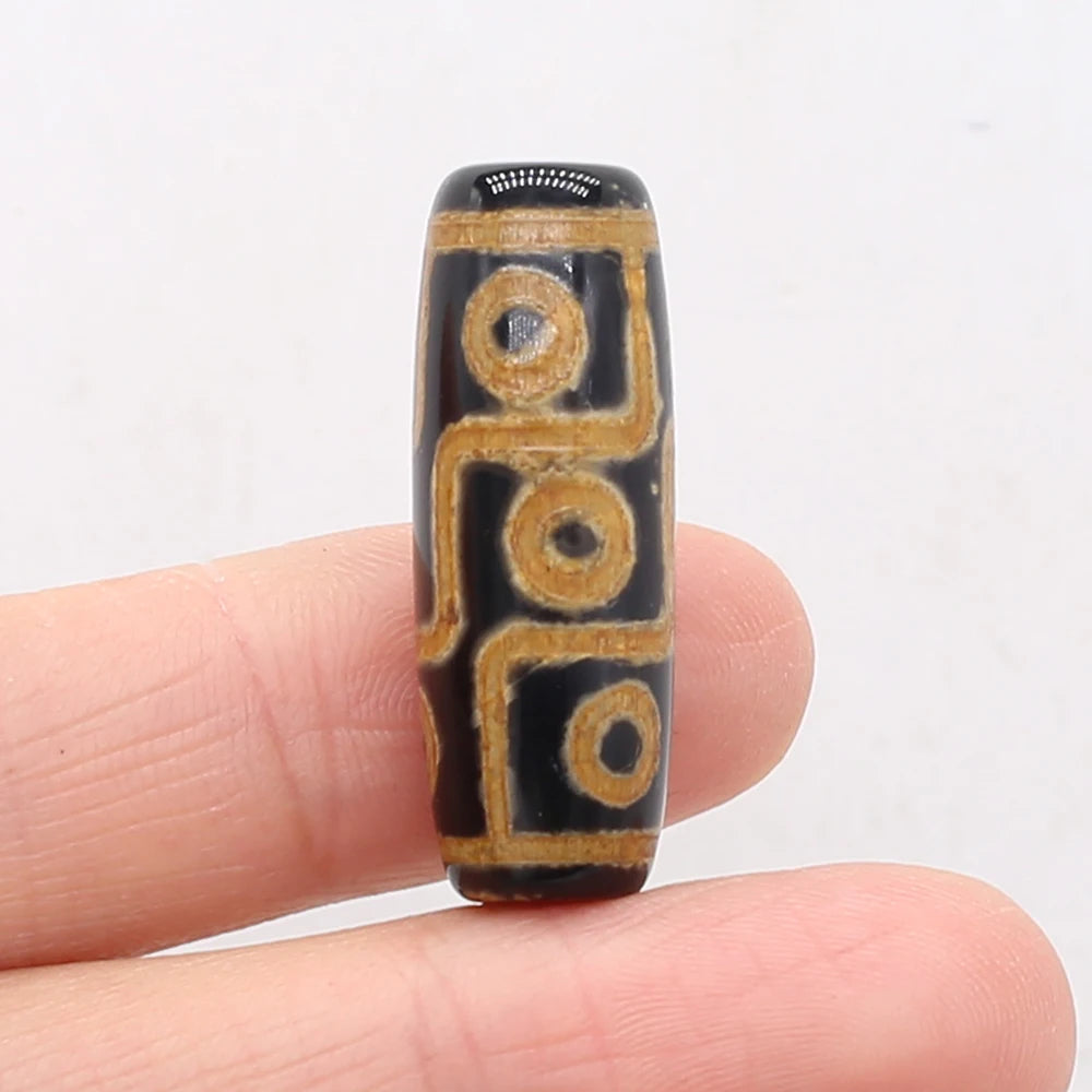 Natural Stone Bead Tibetans Divination Pattern Natural Agates Loose Bead for Women Making DIY Jewerly Necklace Gift 12x30mm
