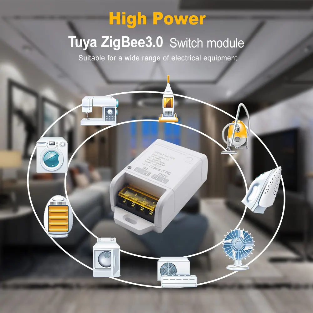 ZIGBEE/WiFi Smart Switch 30A 6600W/4000W Relay Module AC DC7-32V 85-250V Timer Home Automation Alexa Works with Tuya Smartlife