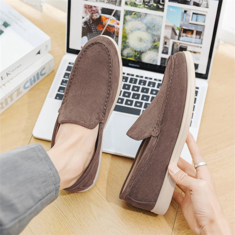 Men's High-End Casual Loafers, One-Piece Slip-On Design, Comfortable All-Match Fashion Shoes, Stylish Daily Wear Footwear