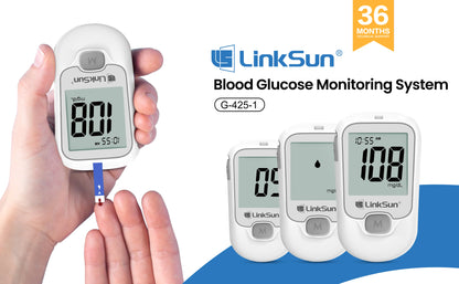 LinkSun G-425-1 Blood Glucose Meter Kit 50/100pcs Test Strips Lancets for Diabetes Monitor Digital Glucometer Blood Sugar Meter