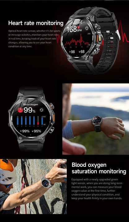 LIGE Nowy Smartwatch Męski 800 mAh Ultra Długa Żywotność Baterii Wodoodporny Zegarek Sportowy Outdoor Połączenia Bluetooth Wojskowy Smartwatch 2025