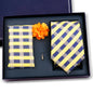 Elegant Ties For Men Classic Paisly Neck Tie Pocket Square Brooch Set With Gift Box Mens Business Wedding Suit Accessories
