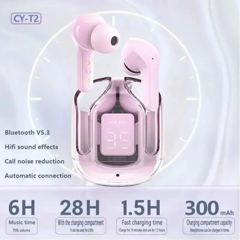 T2 TWS Bluetooth Earbuds Wireless 5.0 Sport Gaming Headsets Noise Reduction Earphone Mic Headphones with LED Display Earphones