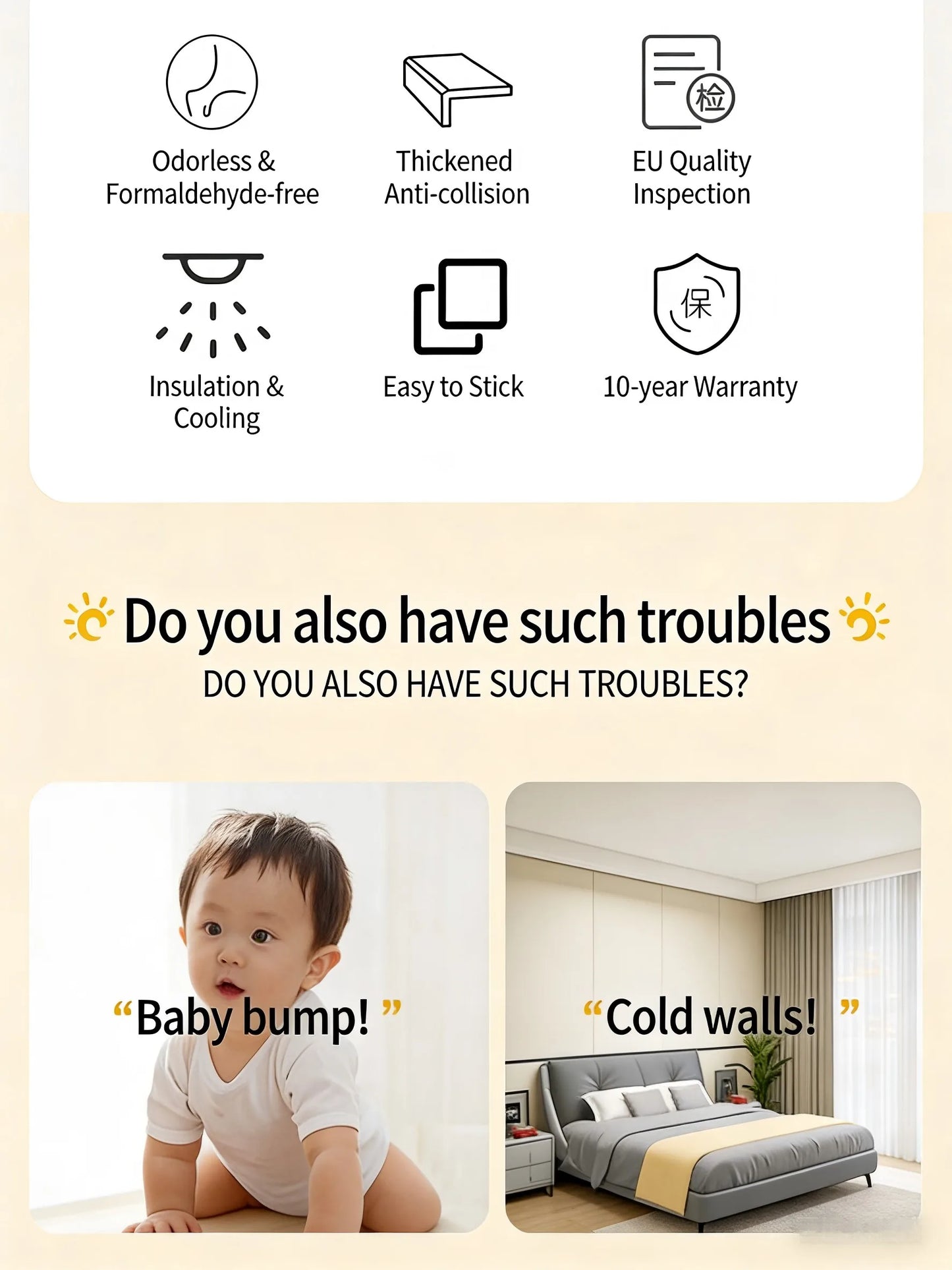 Self-Adhesive Anti-Collision Wall Padding for Kids, Tatami Style Bedside Headboard Cushion, Soft Wall Protector for Bedroom