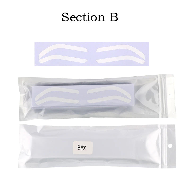 50Pc Disposable Eyebrow Design Stencil Eyebrow Tint Airbrush Auxiliary Sticker For Brows Shaping With Single Eyebrowstype Option