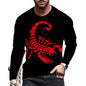 Scorpion 3D Print Long Sleeve Round-Neck Fashion Animal Pattern Men's T-Shirts Streetwear Pullovers Tops Loose Casual Man Tees