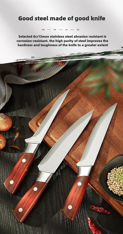 Stainless Steel Cow and Sheep Cutting Knife, Pig Specific Bone Cutting Knife, Pointed Knife, Meat Cutting Kitchen Knife.
