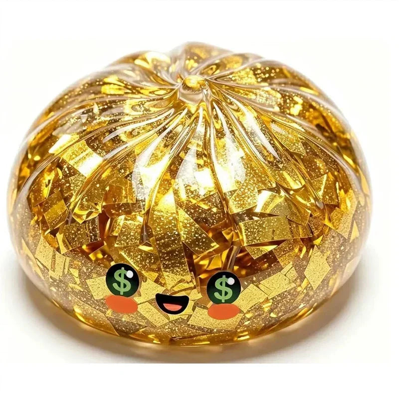 New Glitter Dumpling Colorful Simulation Steamed Bun Decompression Toy for Anxiety Squishes Stress Balls 2026 Viral Fidget Toy