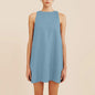 Classic Solid Color Cotton-Linen Women's Dress New Arrival Simple Sleeveless Tank Dress Casual Round-Neck Summer Dresses