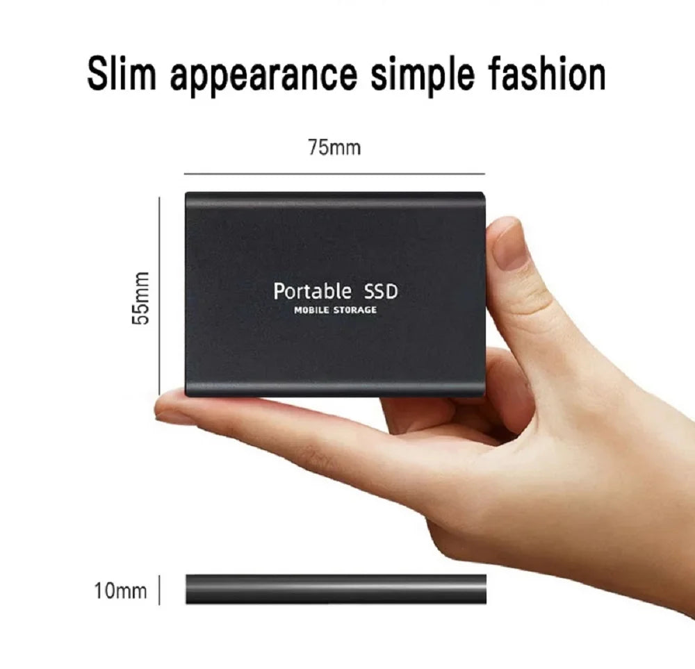 Large Capacity External SSD 2TB/4TB/128TB Type-C USB3.2 Portable Solid Disk Fast Transfer for Mac Desktop PC