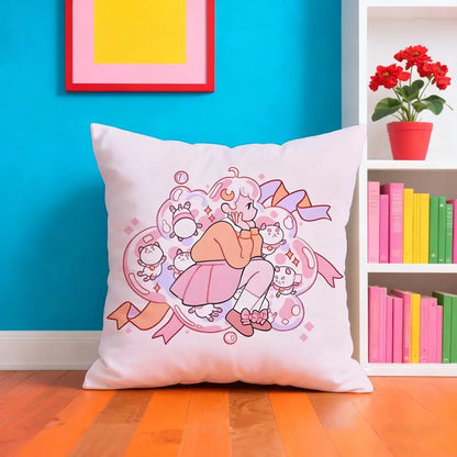 Bee And P-PuppyCat Anime Pillow Case Cushion Cover Soft & Easy-Wash Pillow Case – Versatile For Couch, Bed, Travel And Office