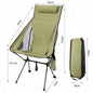 Portable Folding Moon Chair Outdoor Camping Aluminum Alloy Fishing Chair Beach Picnic Cup Bag Ultralight Folding Travel Chair