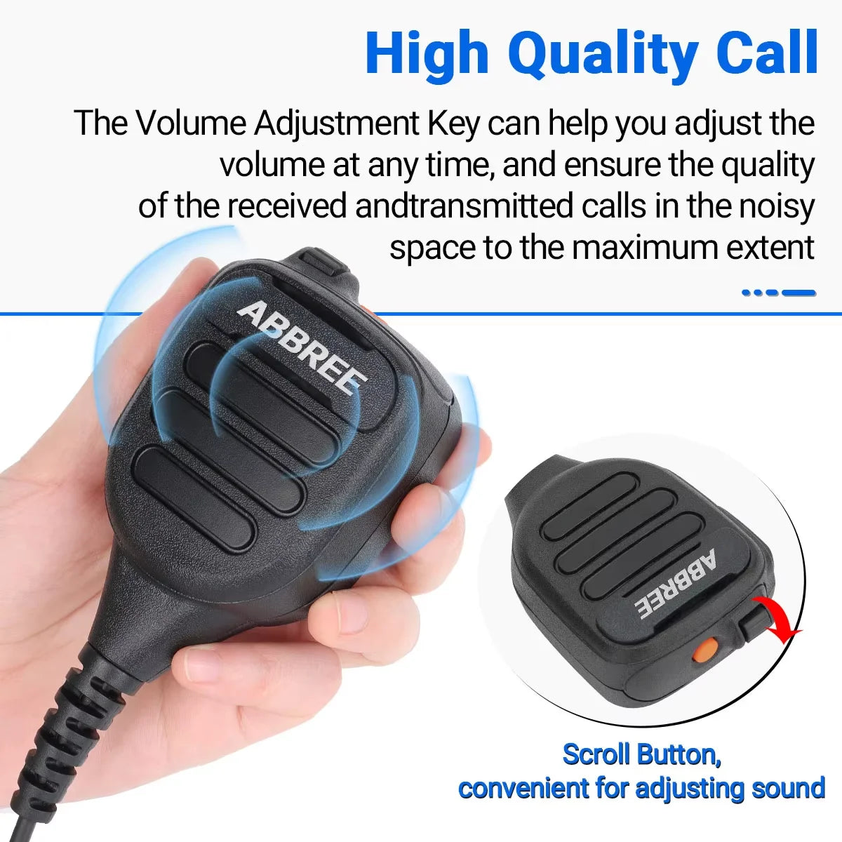 ABBREE AR-850 Walkie Talkie Handheld Heavy Speaker  Adjustable Speaker Mic Shoulder Microphone for BaoFeng UV-5R UV-13 PRO UV-16