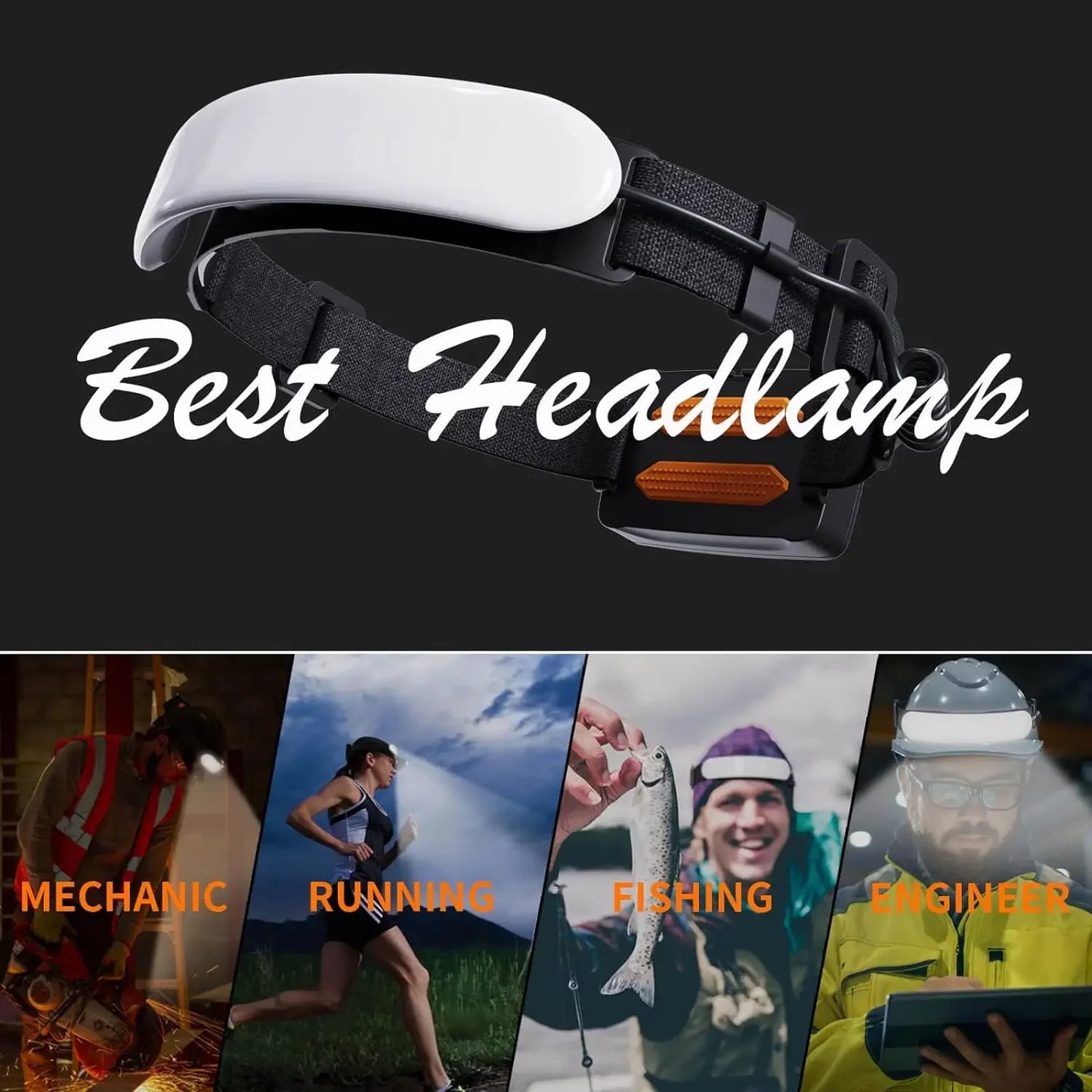 1500LM High Power LED Headlamp COB Head Flashlight With 7500Mah Built-in Battery USB Rechargeable Fishing Camping Lantern Torch