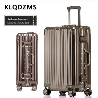 KLQDZMS High Quality All Aluminum Magnesium Alloy Luggage Large Capacity Travel Suitcase 20 Inch Boarding Business Luggage Bag