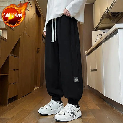 Men Summer Loose Joggers Casual Streetwear Sweatpants Elastic Cuff Trousers Trendy Versatile Sports Pants
