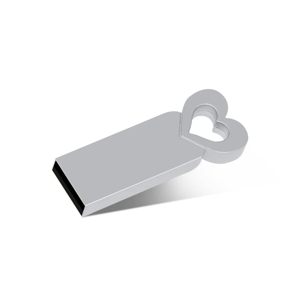 High Speed USB Flash Drives 64GB Cute Heart Pen Drive 32GB Rose Gloden Memory Stick Real Capacity Pendrive Creative gift