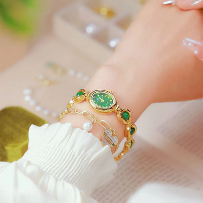 UTHAI Women's Watch Brand Japanese Style Light Luxury Simple Pearl Bracelet Jewelry Waterproof Female Fashion Clock Watches Gift
