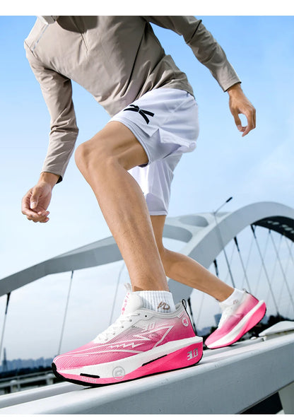 Couple Breathable Mesh Carbon Board Shoes, Student Sports Exam Shoes, Chunta Ultra Light Rebound Marathon Running Shoes