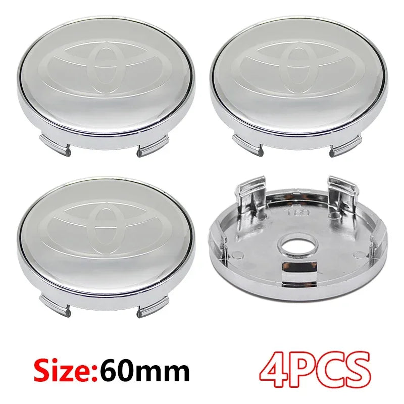 4Pcs 60mm For Car emblem Wheel hub Center Cap Badge covers sticker Decals Styling For Toyota Corolla RAV4 LEVIN Yaris C-HR Camry