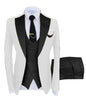 Men's Beige Three-Piece Formal Suit Set Shoulder-attached Collar Formal Wedding And Ball Suit Set Jacket+Vest+Pant