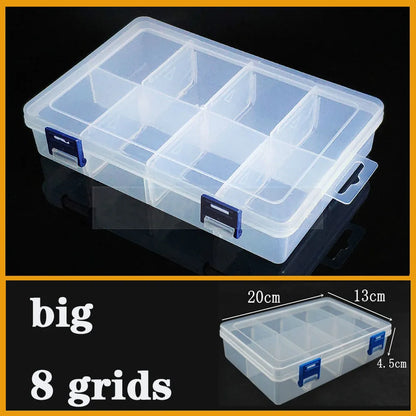 Transparent Plastic Box Screw Compartment Box Jewelry Earring Display Case Container Clear Terminal Organizer Tool Storage boxes