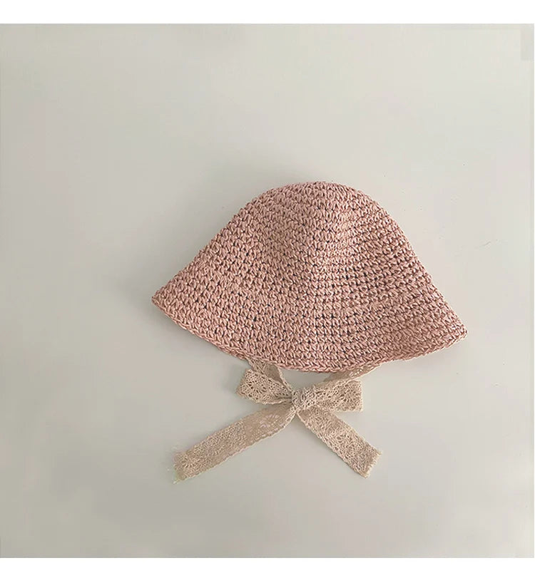 Korean style straw hat for little girls from 1 to 6 years old, sun protection, Korean style
