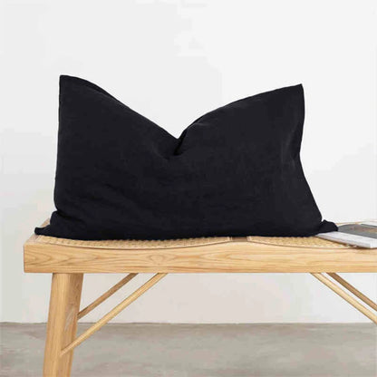 100% French Linen Soft Breathable Pillow Covers Decorative Square Throw Pillow Covers for Bed Couch Sofa Envelope Closure