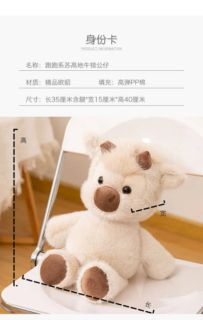 Creative Run Fast Series Plush Toys Cartoon Stuffed Animal Soft Cute West Highland calf Babys Appease Doll Pendat for Kid Gifts