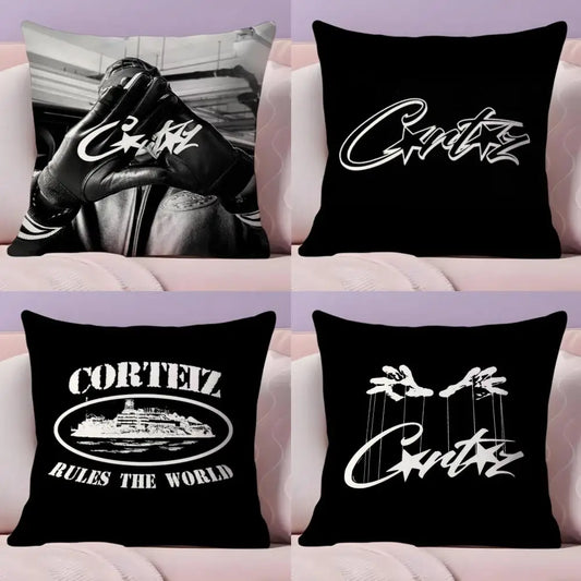 Fashion Brand C-CorteizS Cushion Cover Soft Plush Throw Pillow Cushion Cover｜Double-Sided Pillow Case for Sofa Home Decor