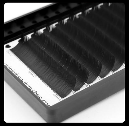 Winky Beauty Flat Ellipse Eyelash  Matte Pure Black Color Super Soft Gentle Natural Eyelash Extension Flat Shape Lashes