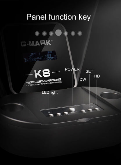 Microphon Wireless G-MARK K8 UHF Karaoke Mic With Lithium Battery For Stage Party Show Church Wedding Teaching