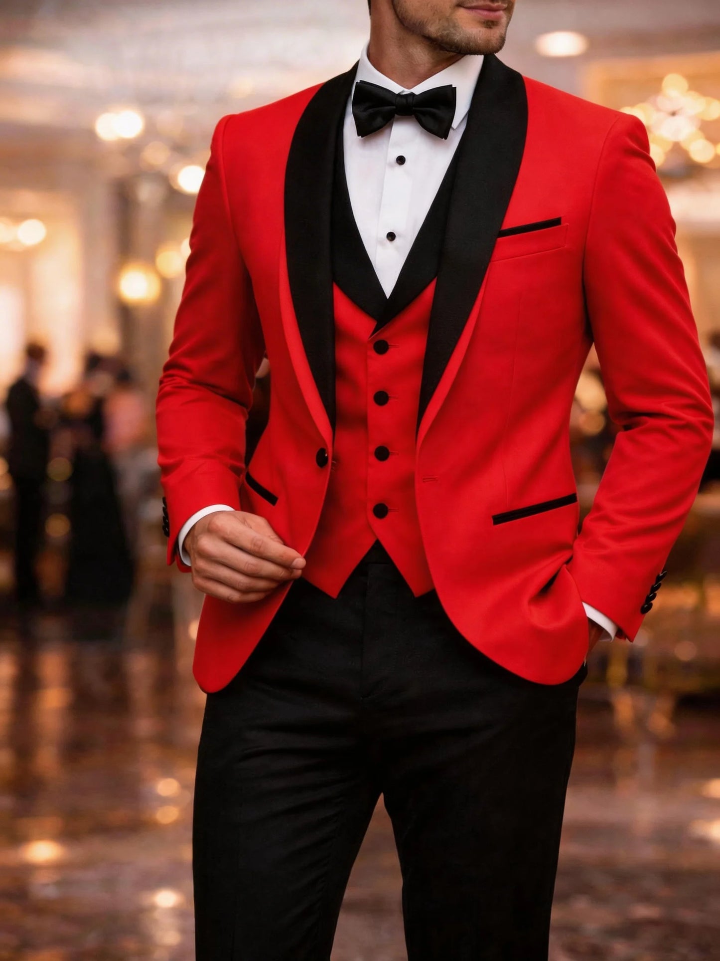 Men's Slim Fit Business Suit Black Shawl Lapel Casual Tuxedos for Wedding Groomsmen Suits Set