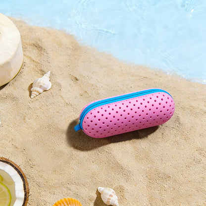 Perforated EVA Breathable Swim Goggle Storage Case with Handle Portable Glasses Sunglasses Case Swimming Gear Accessories