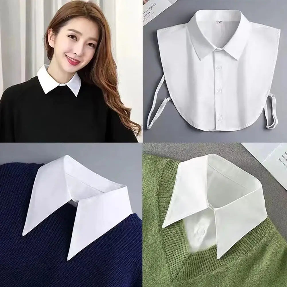 Women's Fashionable and Elegant Encrypted Chiffon Fake Collar Half Shirt Detachable Versatile Accessory Collar