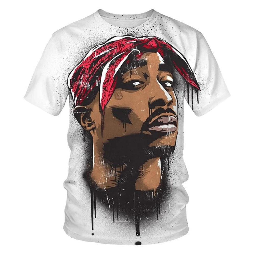 Summer fashion personality 3D printed hip-hop artist's cool trendy street rock T-shirt