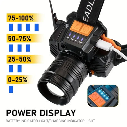T6 LED Induction Headlamp Rechargeable Powerful Sensor LED Headlight Ultra Bright Head Flashlight For Camping Fishing Working