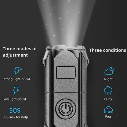 Powerful LED Flashlight Rechargeable USB Waterproof Zoom Fishing Hunting Camping High Lumen Tactical Flashlight LED Torch