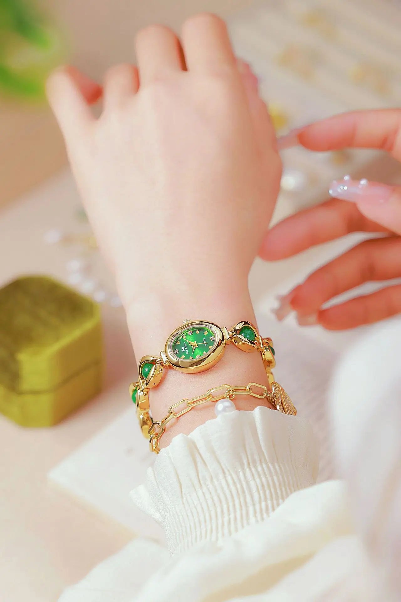UTHAI Women's Watch Brand Japanese Style Light Luxury Simple Pearl Bracelet Jewelry Waterproof Female Fashion Clock Watches Gift