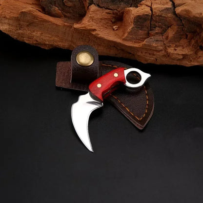 New Mini Wood Handle Keychain Pocket Knife Stainless Steel Camping Small Mini Portable Knife Peeler Fixed Blade Multi EDC Tool