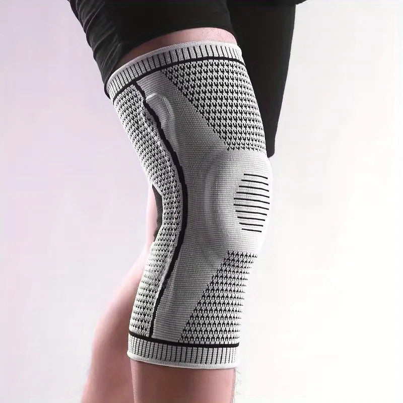 Non-Slip Knee Support Brace, Pad Stabilizers Comfort, Elastic Knee Braces, Fit Compression Sleeve for Arthritis Sports-Grey, M