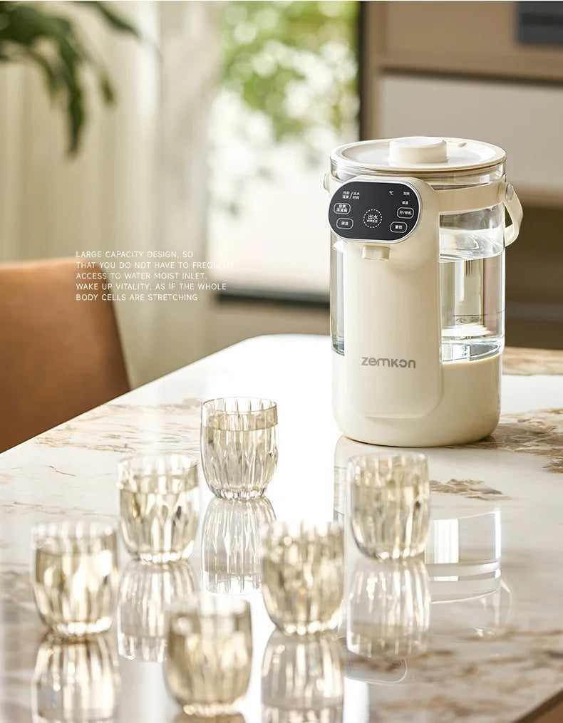 Instant Hot Water Dispenser with 12 Temperature Settings Touch Control Borosilicate Glass Tank Child Lock for Tea Coffee Use