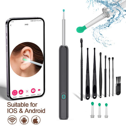 Smart Ear Wax Cleaner with Camera 3.5mm Earpick Otoscope Visual Ear Camera Health Care Ear Cleaner for iPhone, iPad, Android