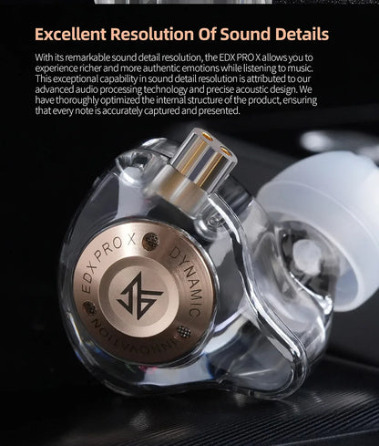 KZ EDX Pro X dynamic driving headphones in-ear monitoring earplugs HIFI bass hi-fi headphones stage sports headphones